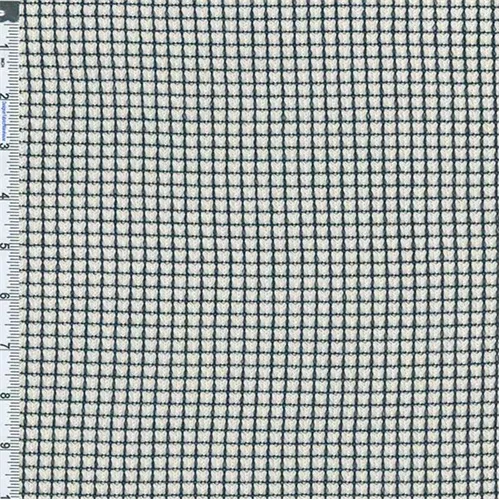 2 1/2 YD PC-Dark Navy/Off White Textured Grid Crochet Knit Fabric