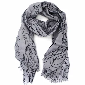 Abstract Printed Wool Scarf