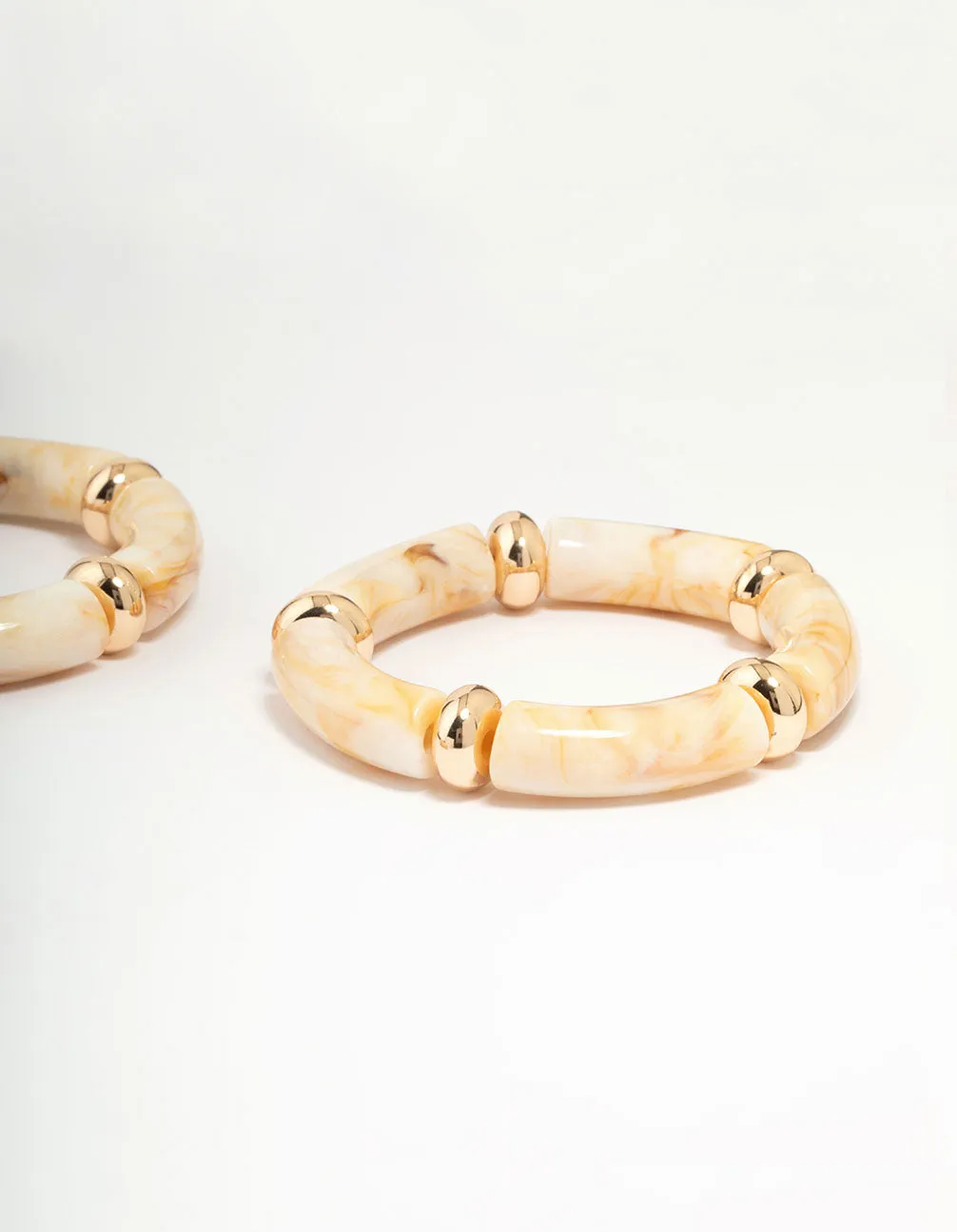 Acrylic & Gold Stretch Bracelets 3-Pack