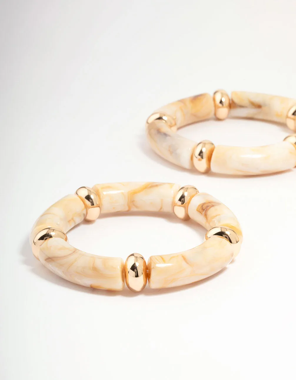 Acrylic & Gold Stretch Bracelets 3-Pack