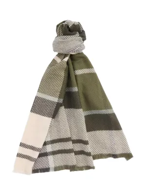 Barbour Womens Tartan Boucle Scarf Ancient Loden