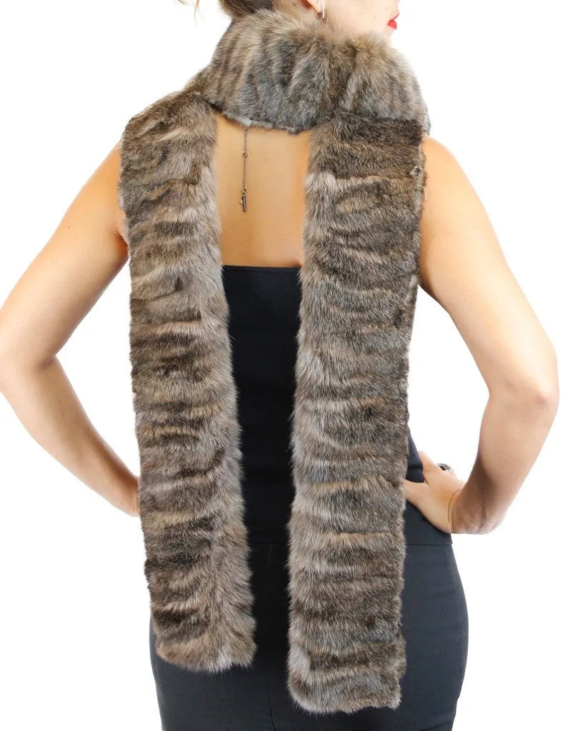 BARGUZIN RUSSIAN SABLE FUR EXTRA LONG RAW EDGE SCARF