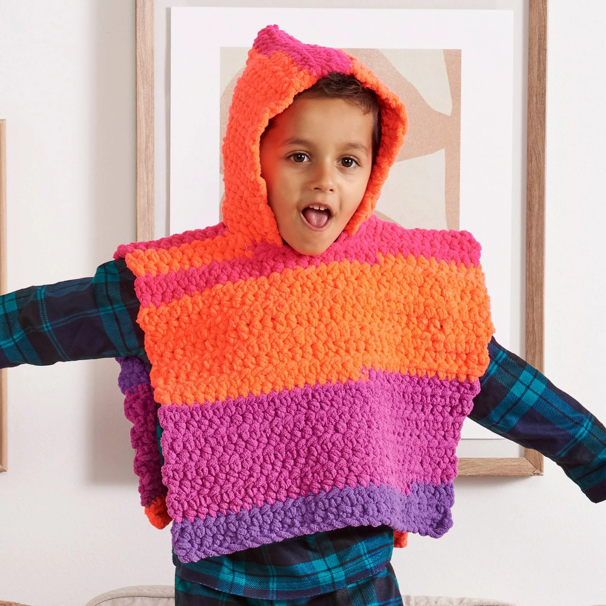 Bernat Rainbow Rascals Crochet Poncho