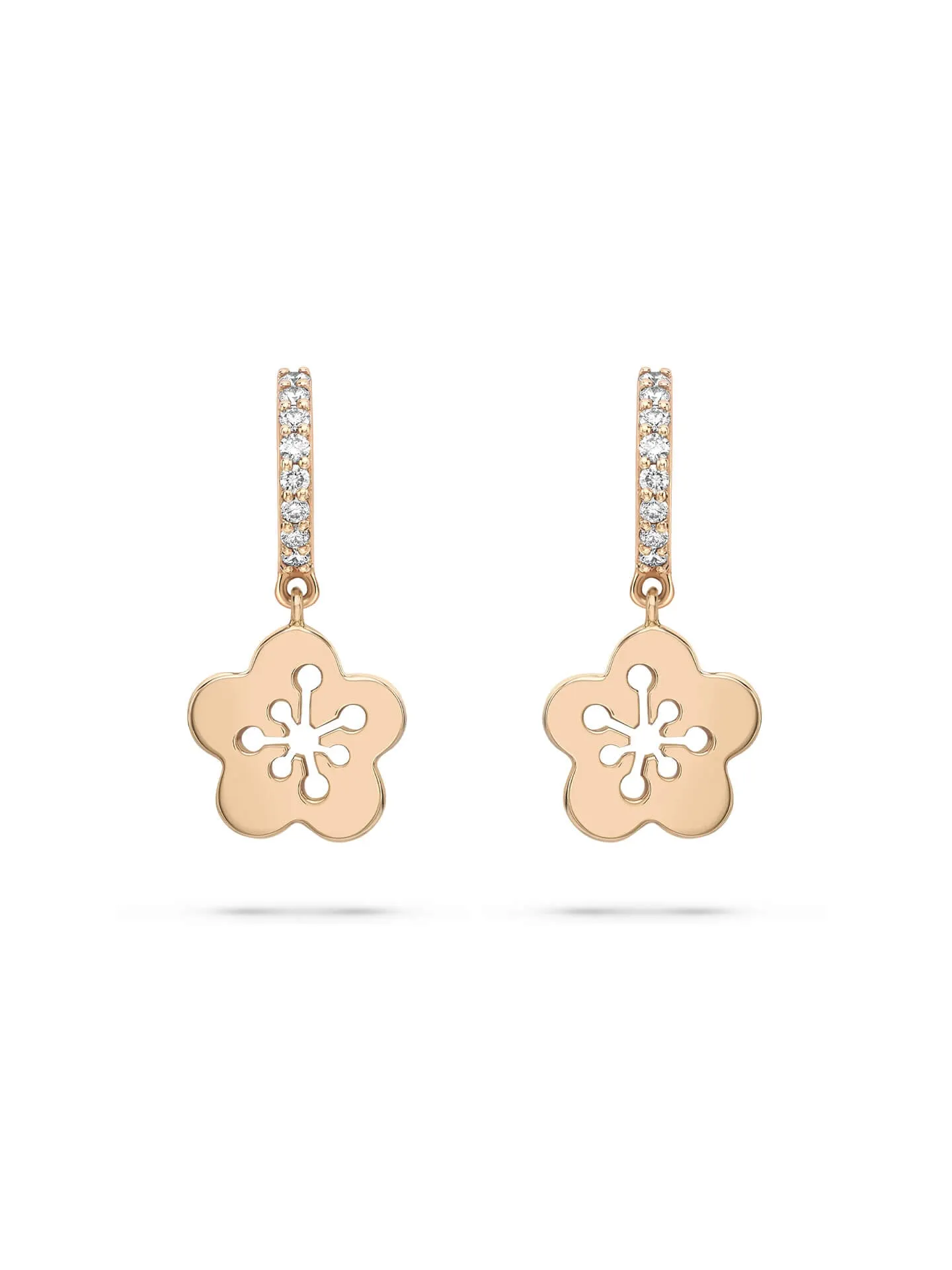 Blossom Mini Rose Gold Diamond Drop Earrings