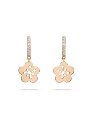 Blossom Mini Rose Gold Diamond Drop Earrings