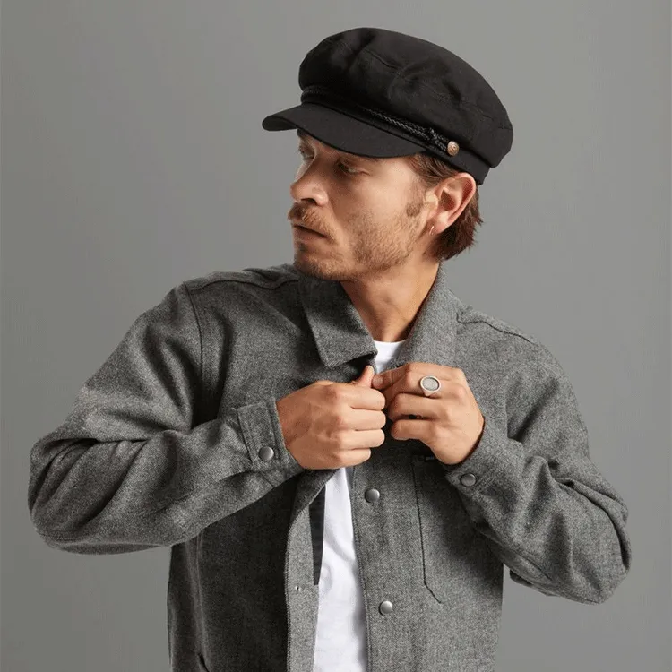 Brixton Fiddler Cap - Black Herringbone