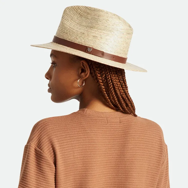 Brixton Messer Straw Fedora - Natural