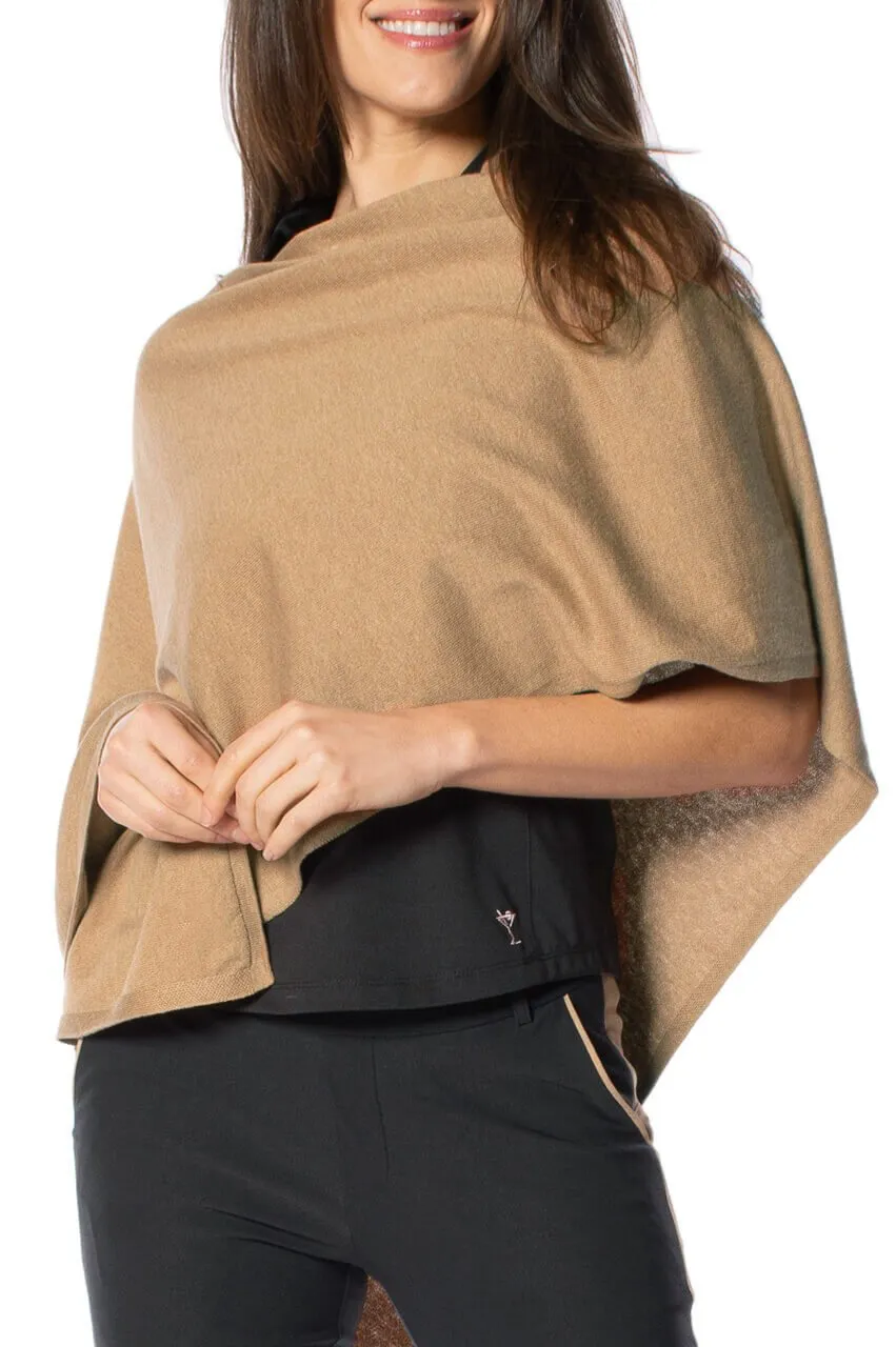 Camel Cotton Cashmere Poncho