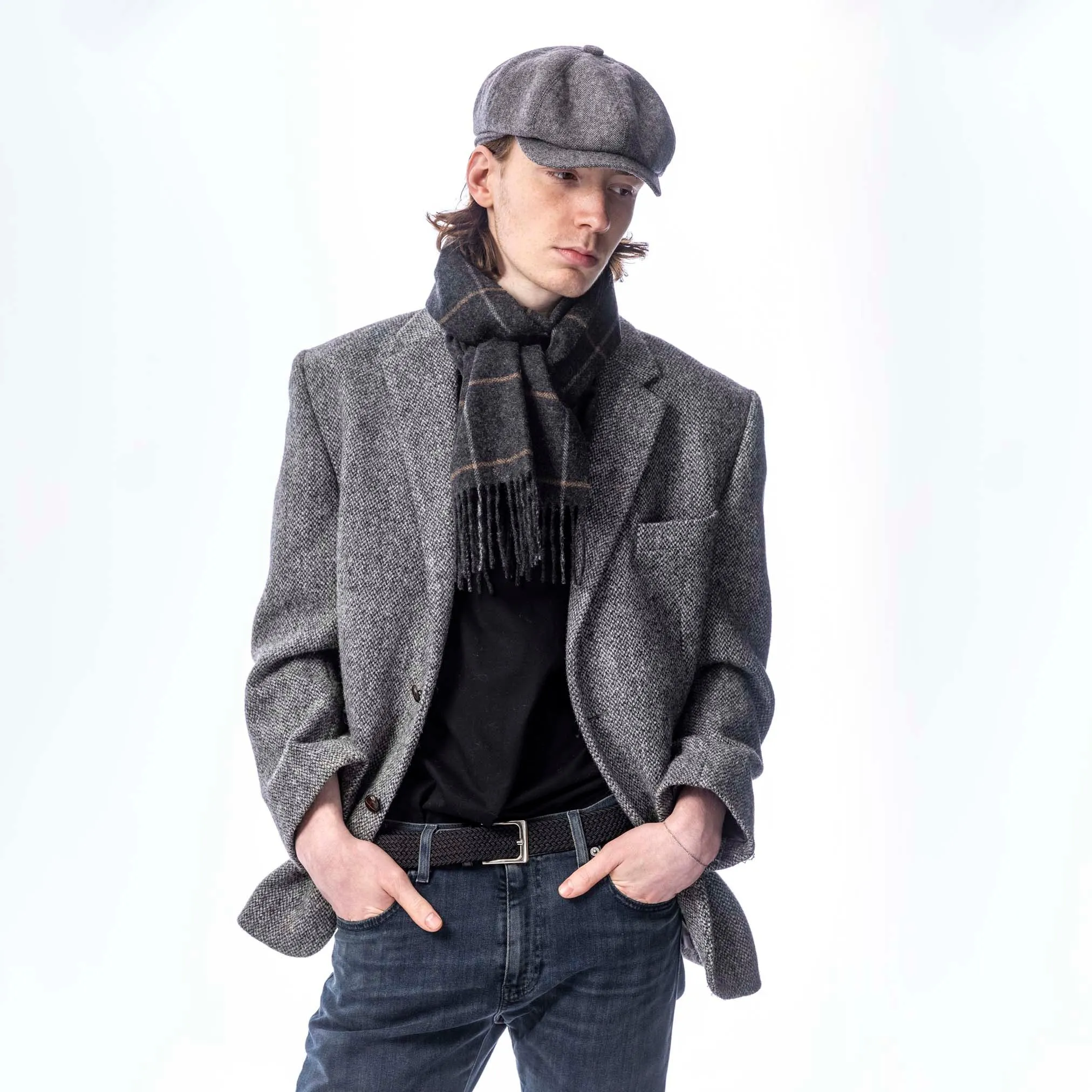 Carlyle Tweed Herringbone Newsboy Cap