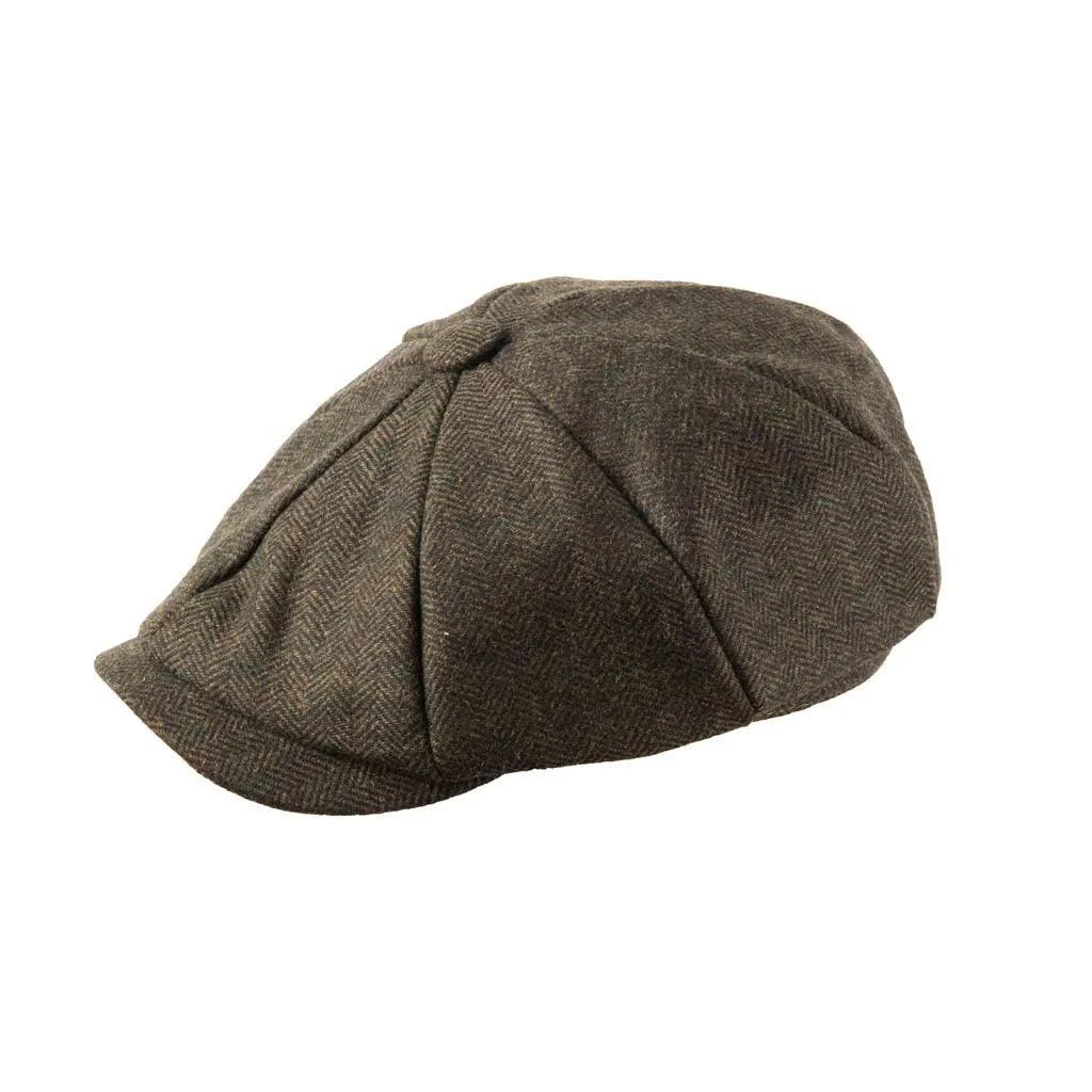 Carlyle Tweed Herringbone Newsboy Cap