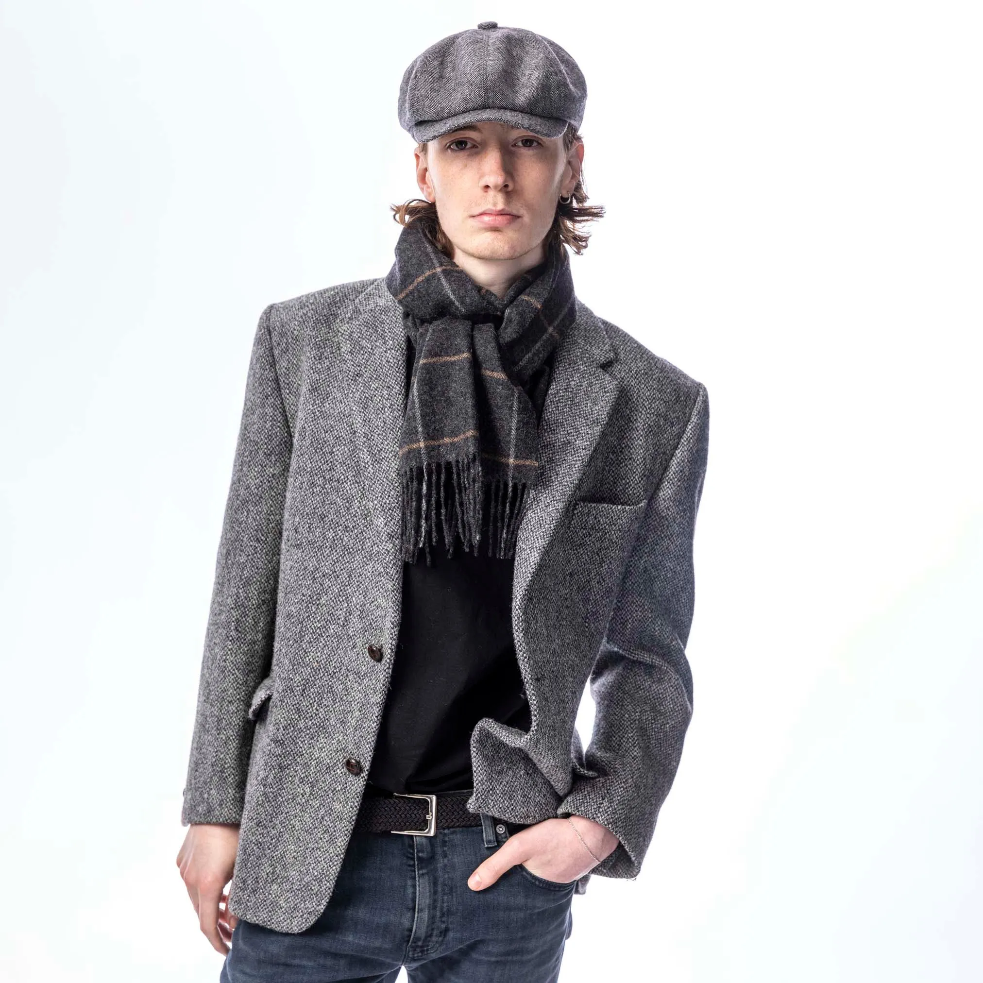 Carlyle Tweed Herringbone Newsboy Cap