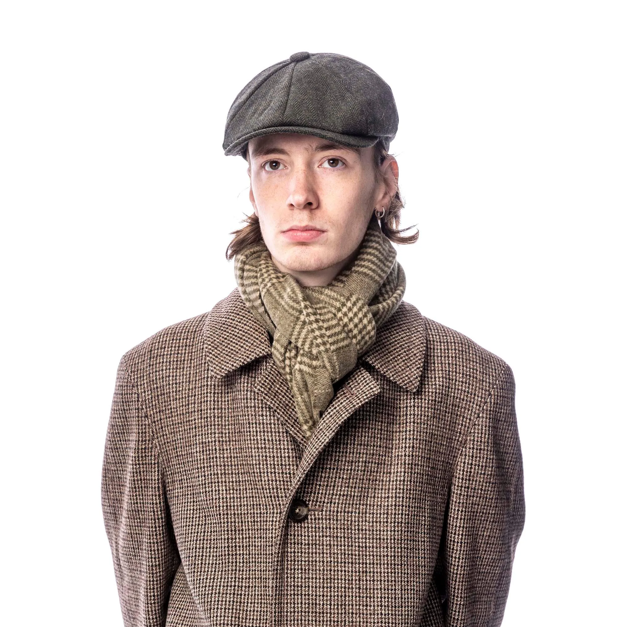 Carlyle Tweed Herringbone Newsboy Cap