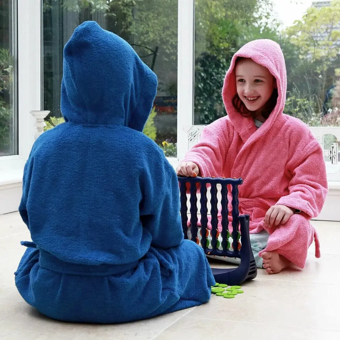 Comfy Children's Hooded Bathrobe with Digger Logo