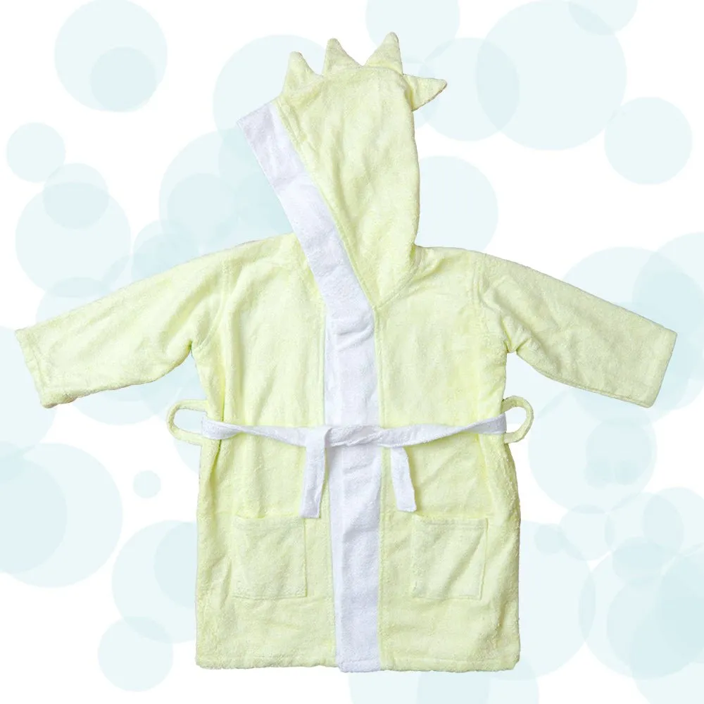 Fancy Fluff Bamboo Cotton Baby Bathrobe - Dino