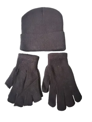 Gloves , Fingerless Gloves and Beanie Set