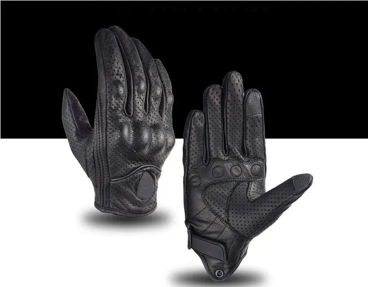 Goat Skin Leather Unisex Motorcycle Gloves