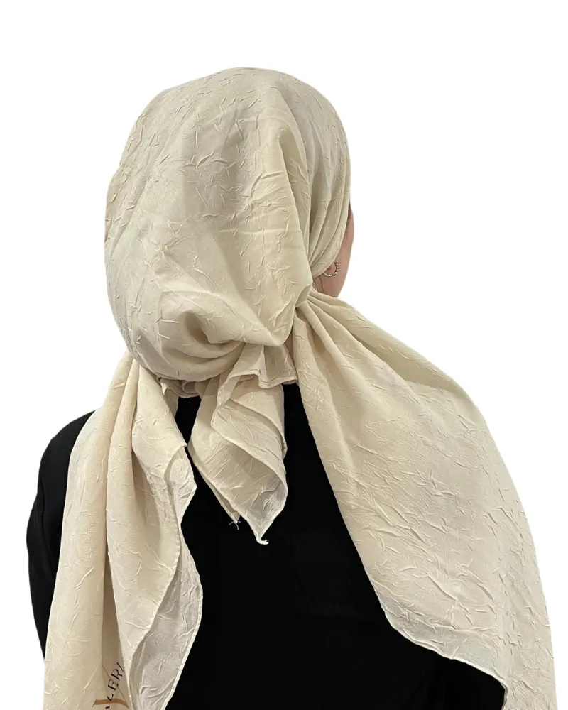 Light Cream Bamboo Pre-Tied Bandanna with Full Grip