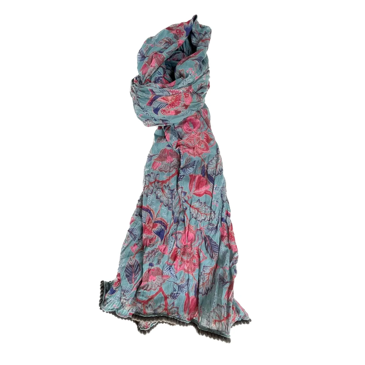 Little Journeys | Crinkled Cotton Scarf in Taj Blue