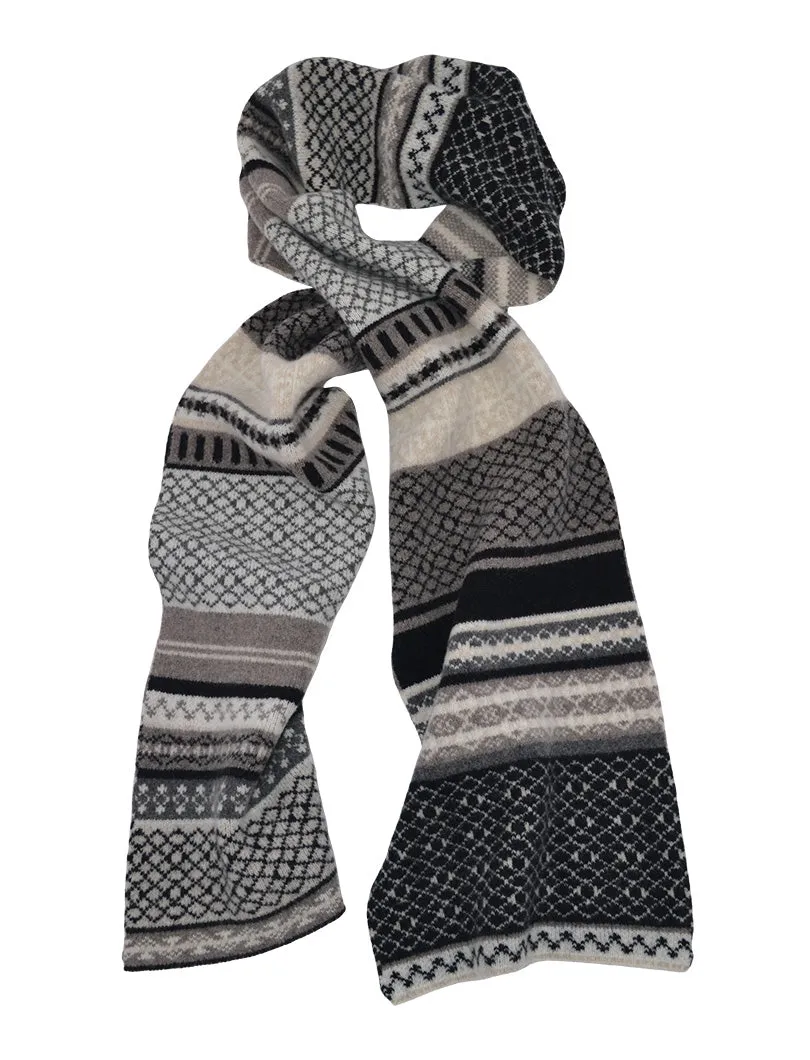 Marischal reversible large Fair isle scarf - Black