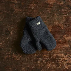 Merino Wool Fleece Mittens - Dark Blue