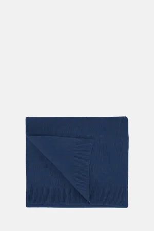 Merino Wool Scarf Marine Blue