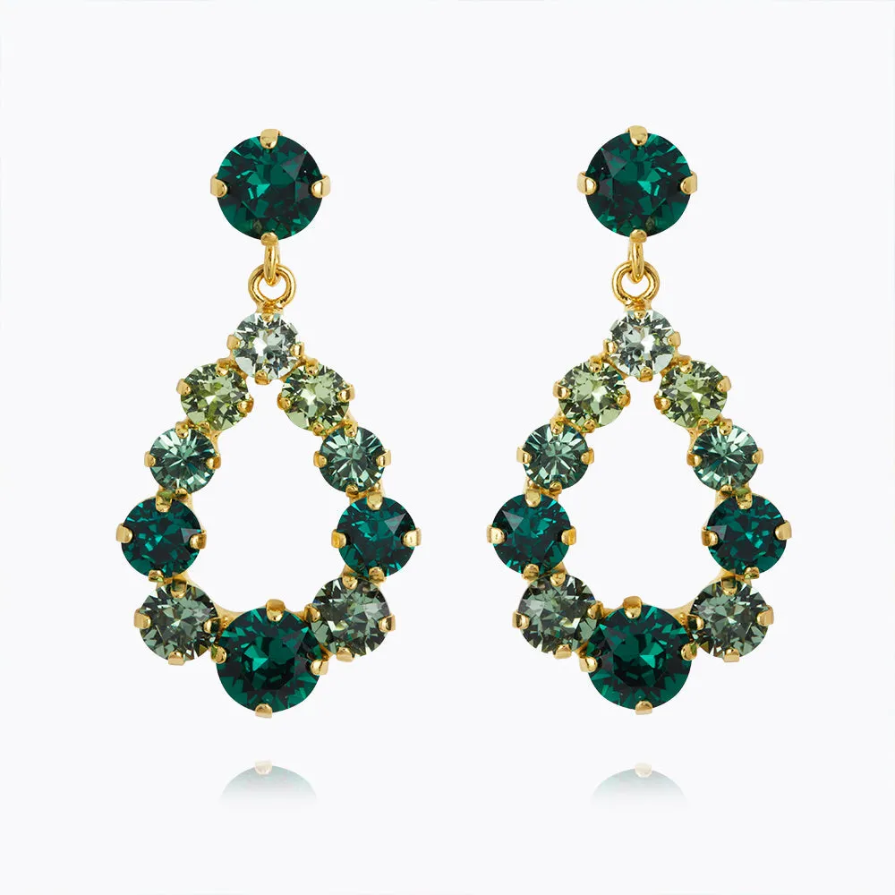 Mini Delia Earrings / Green Combo