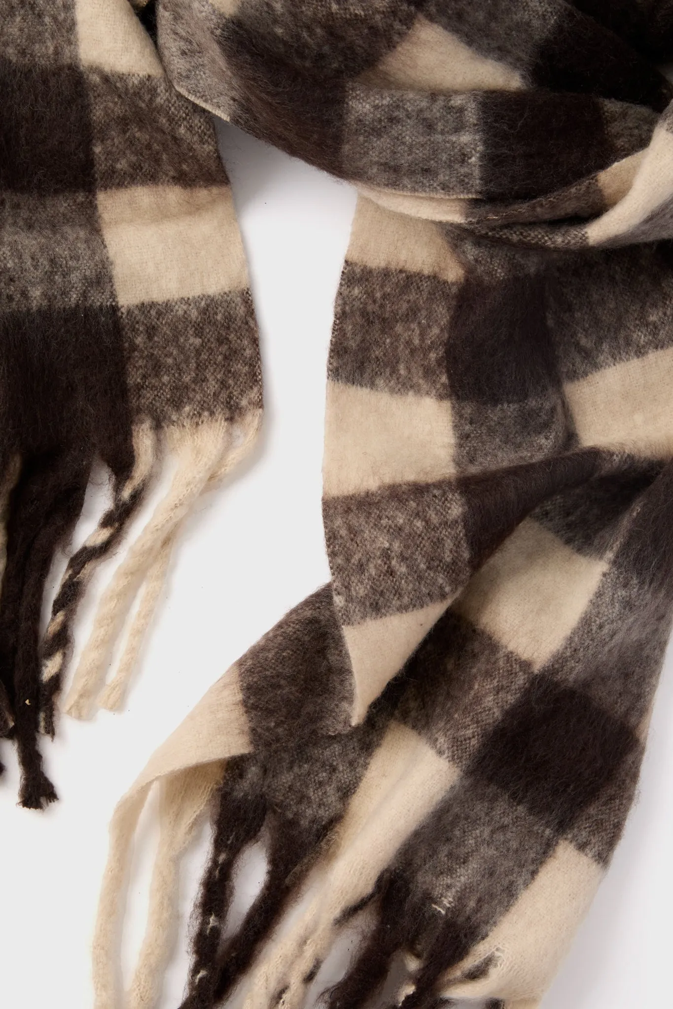 Mocha Plaid Pattern Scarf