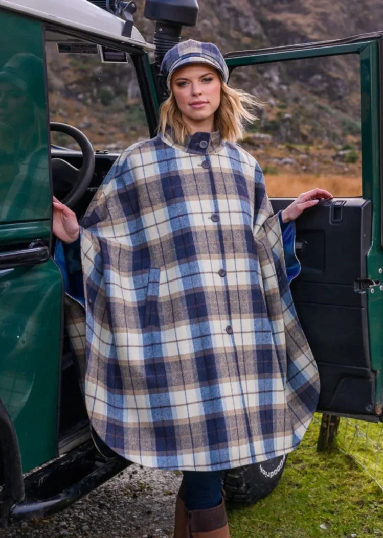 Mucros Dunloe Cape | Blue Check