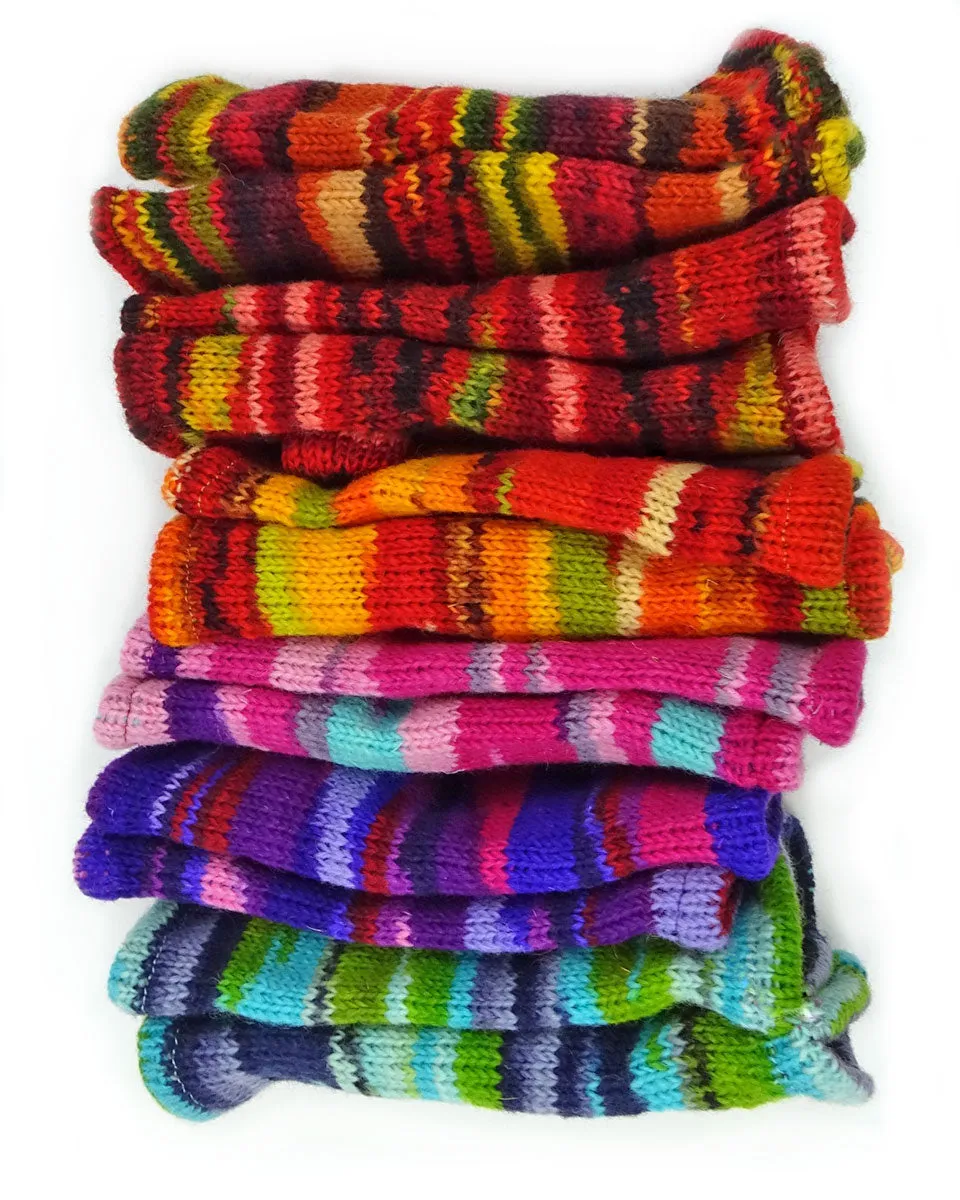 Multi-Striped Fingerless Gloves