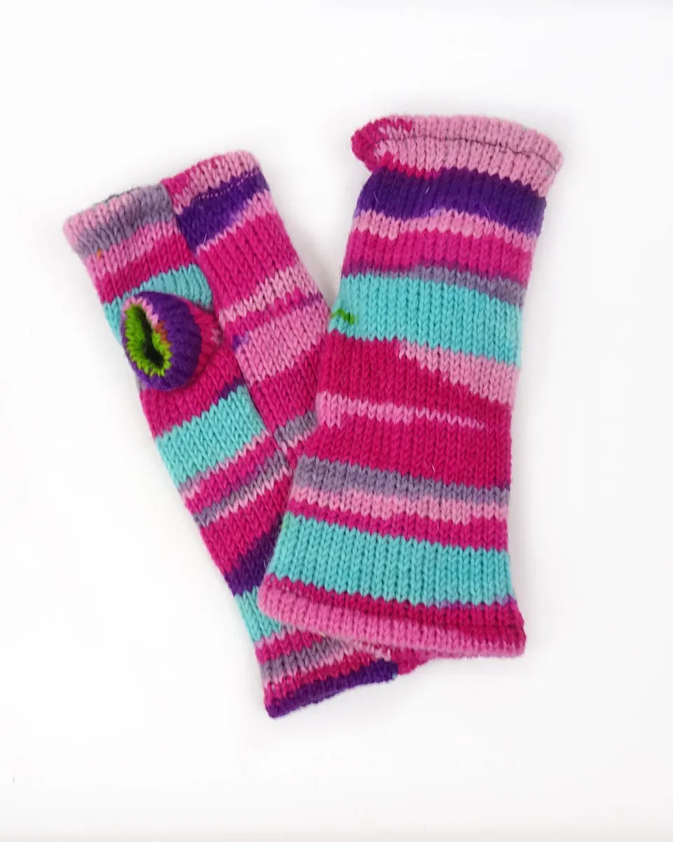 Multi-Striped Fingerless Gloves