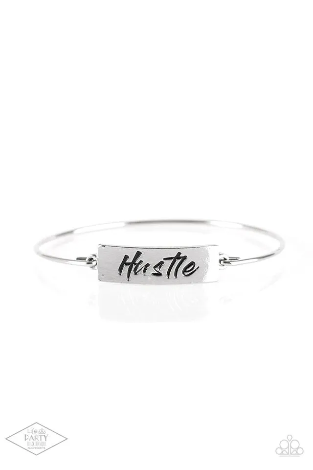 Paparazzi Bracelet ~ Hustle Hard - Silver