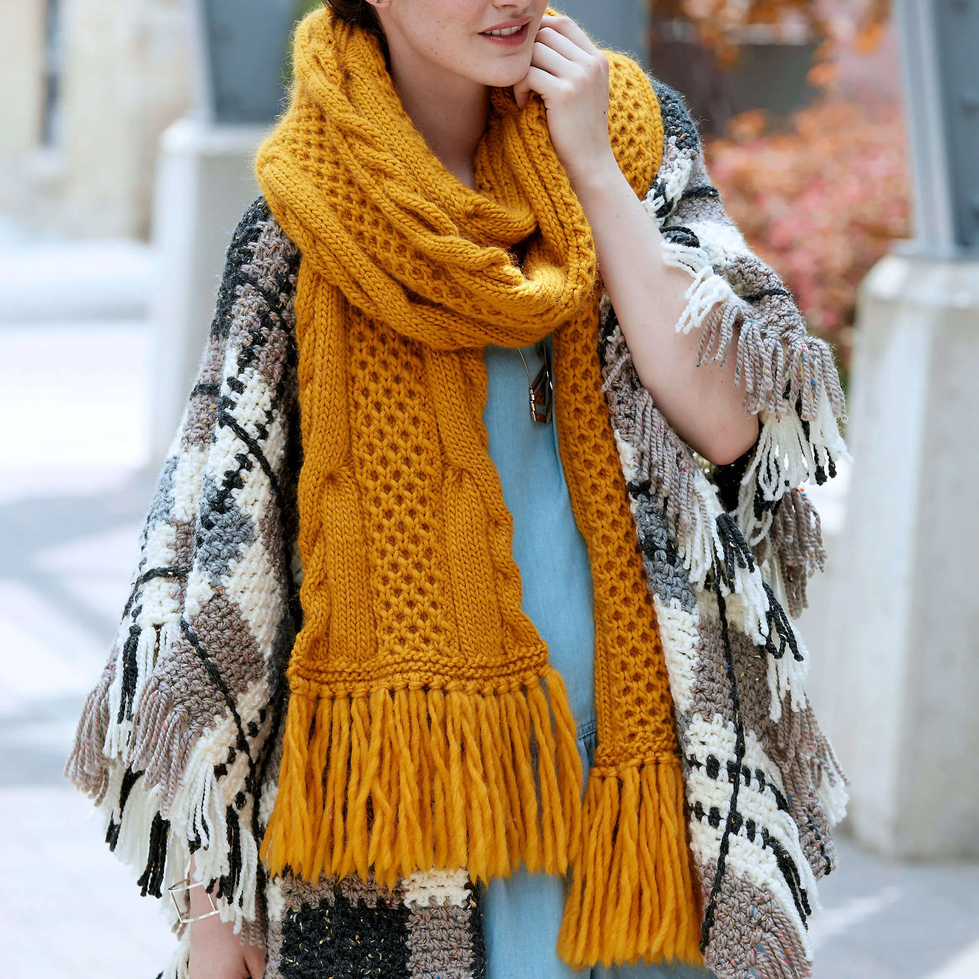 Patons Honey Comb Twist Knit Super Scarf