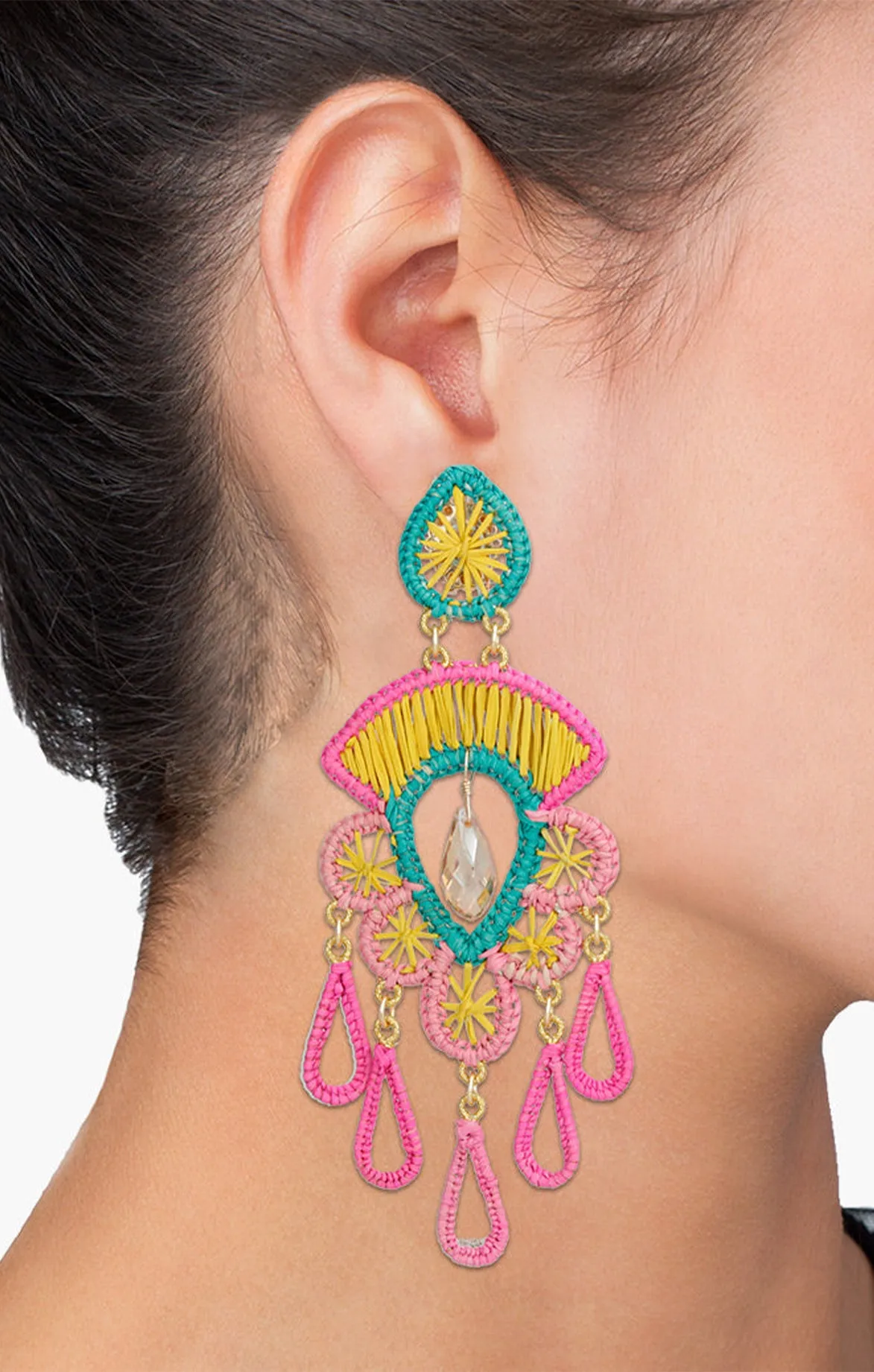 Pink Statement Summer Drop Earrings