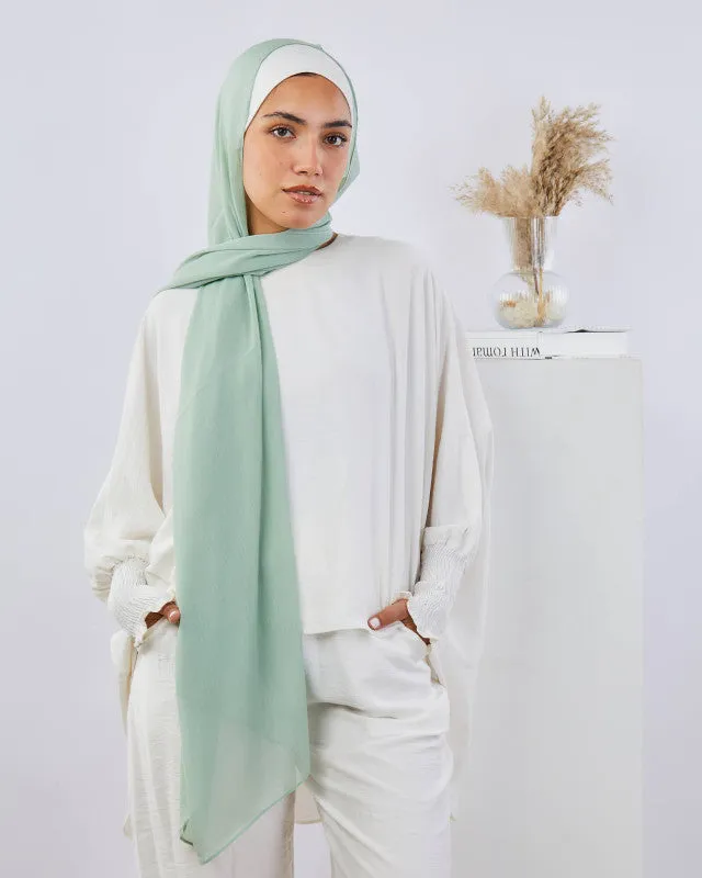 Plain Wide Crinckled Chiffon