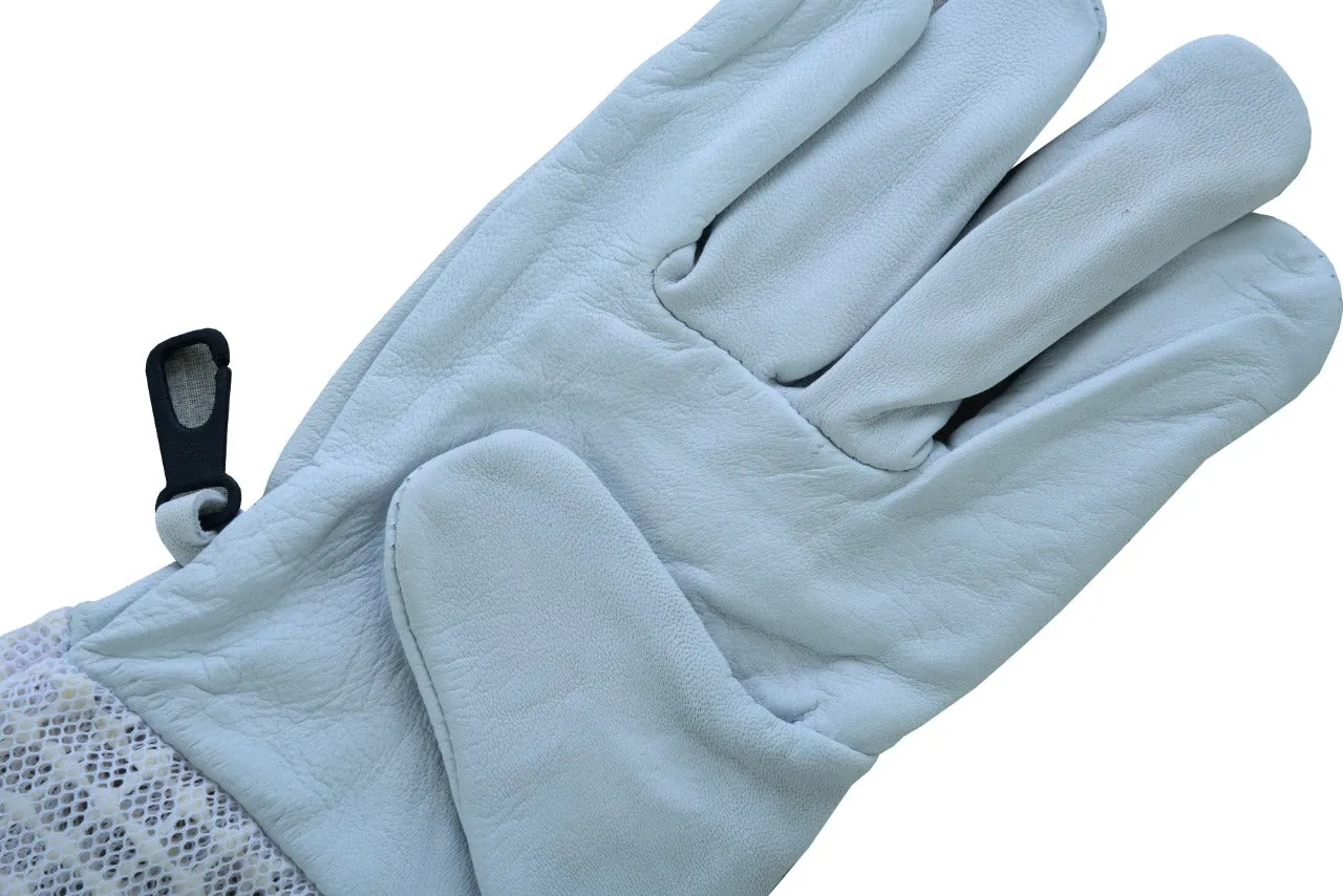 Premium Goat Skin Beekeeper Gloves | Sting-Proof Durability for Beekeeping Suit & Jacket | White