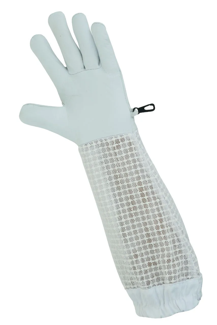 Premium Goat Skin Beekeeper Gloves | Sting-Proof Durability for Beekeeping Suit & Jacket | White