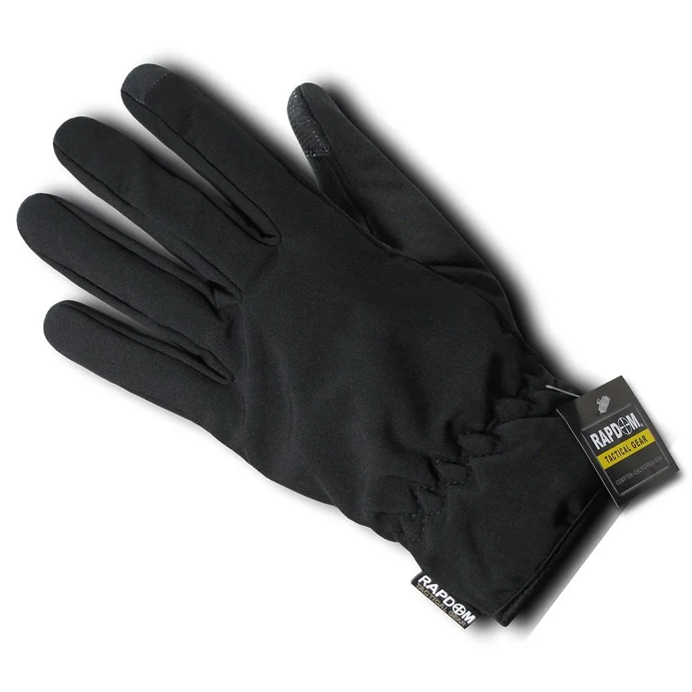 RapDom Soft Shell Black Winter Gloves w/ Touch Screen Device Tips