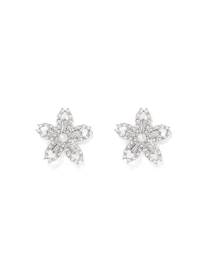 Rory Pearl & Stone Flower Earrings