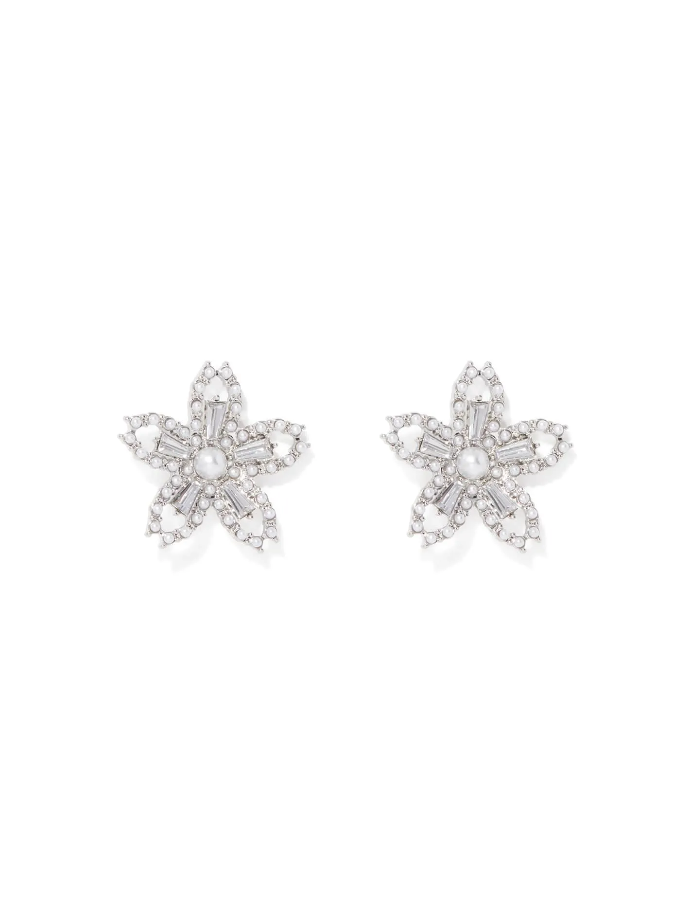 Rory Pearl & Stone Flower Earrings