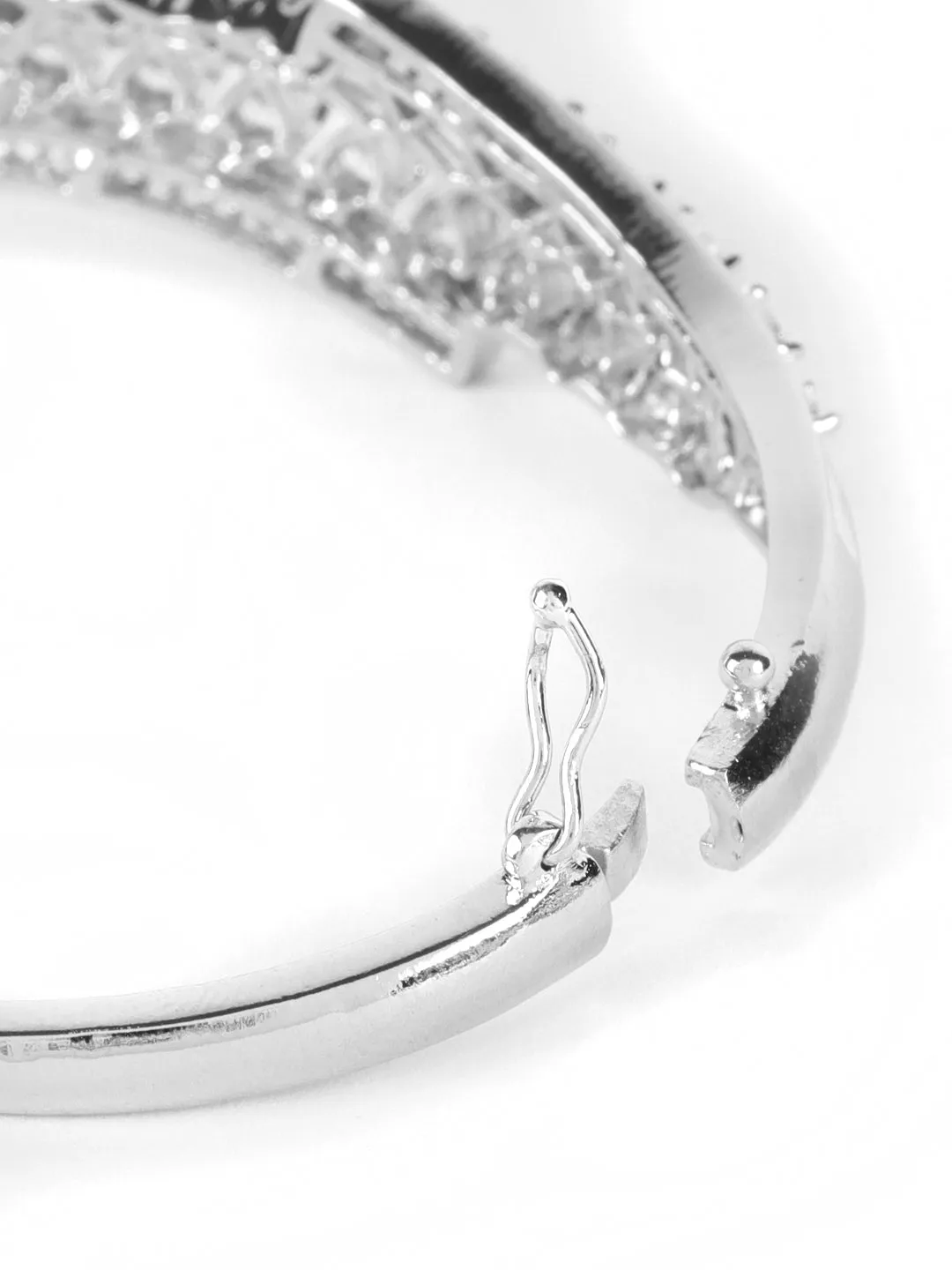 Silver-Plated American Diamond Studded Style Bracelet