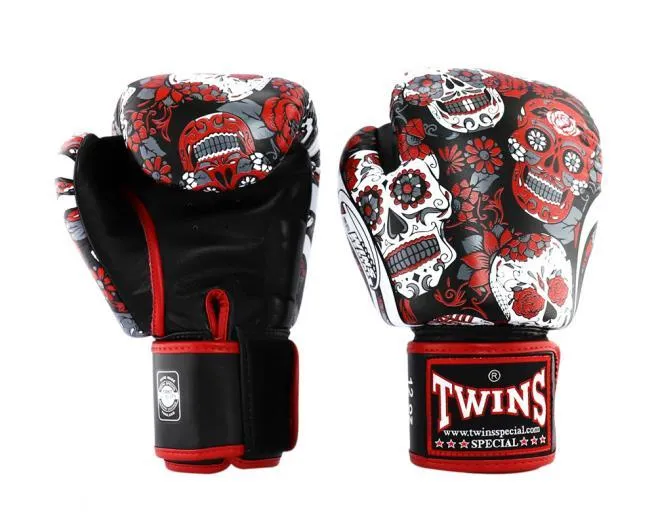 Twins Special Fancy FBGVL3-53 SKULL RED/BLACK BOXING GLOVES