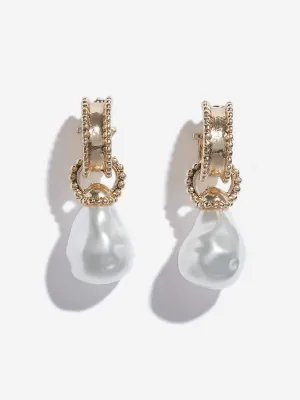 Westside Accessories Gold Pearl Design Earrings