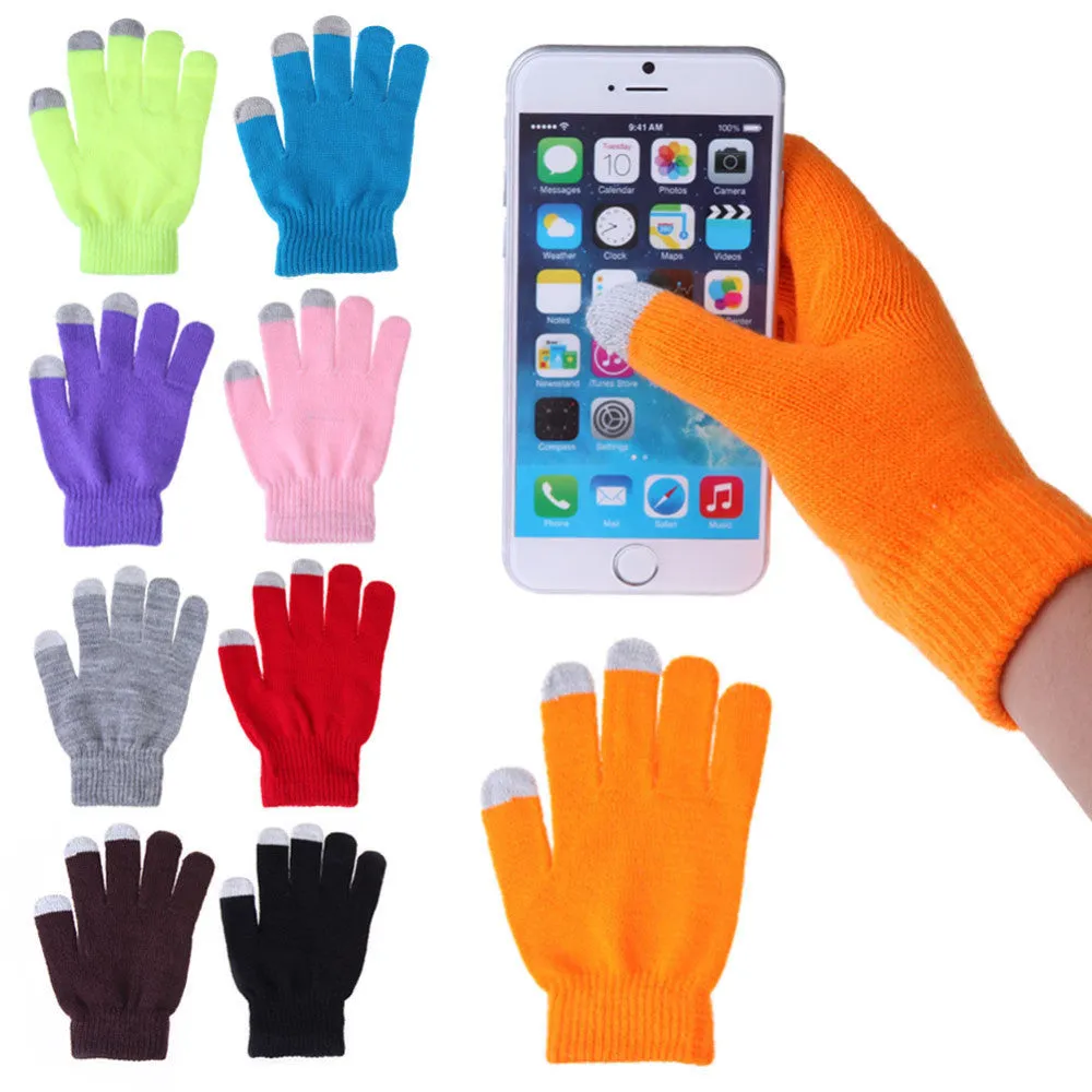 Women Men Touch Screen Soft Cotton Winter Gloves Warmer Smart For All phones